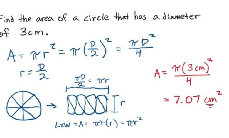Circle Area from Diameter